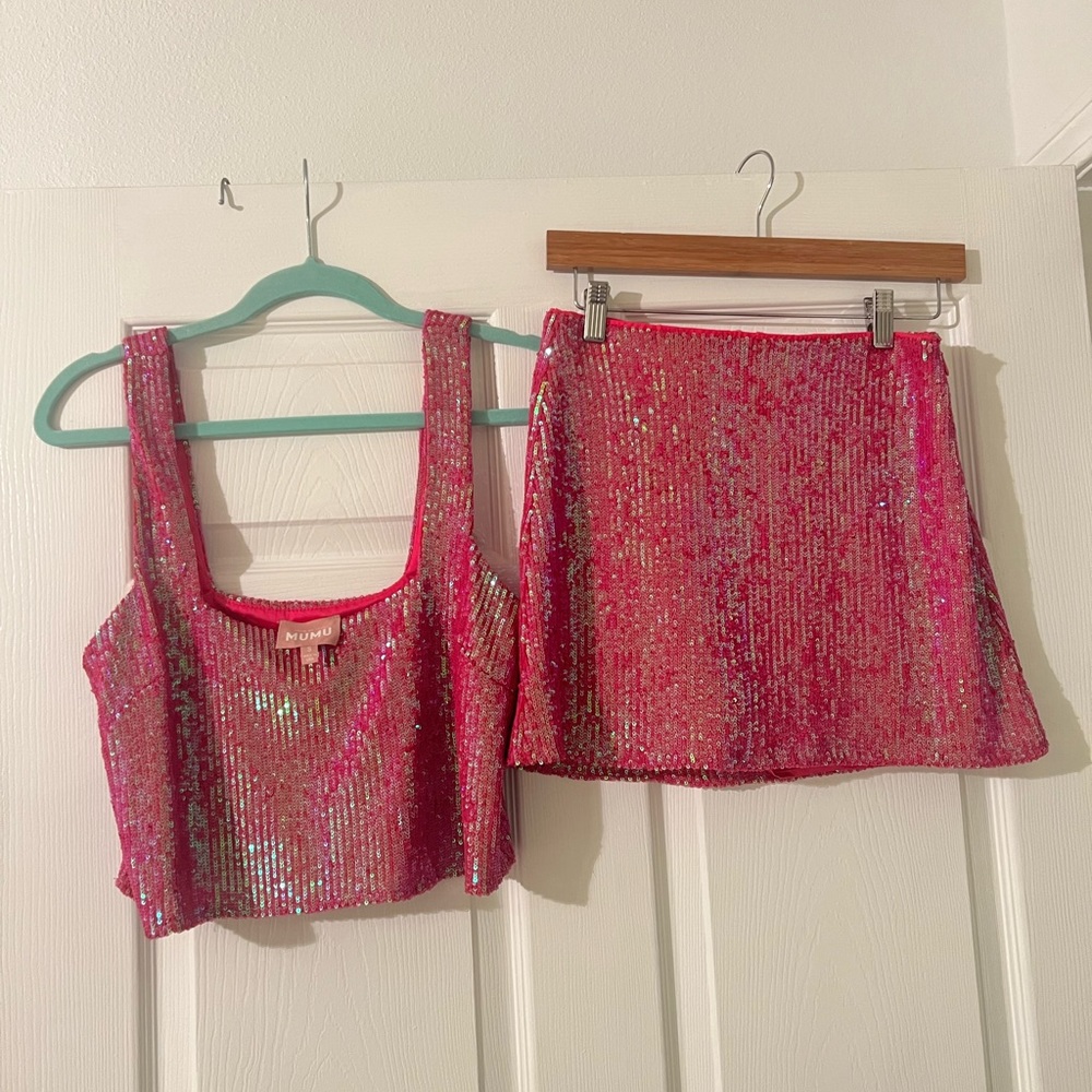 Show me your mumu sequin skort set